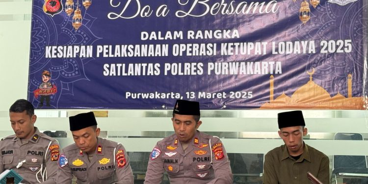 Jelang Operasi Ketupat Lodaya 2025, Sat Lantas Polres Purwakarta Gelar Doa Bersama