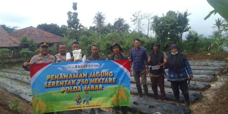Kapolsek Pasawahan Lakukan Pendampingan Kegiatan Pertanian Kuartal I Tahun 2026