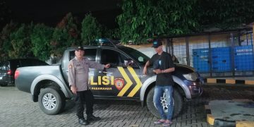 Patroli KRYD Malam Polsek Pasawahan Pemantauan Rutin Di Pertokoan Tokma Cegah Gangguan Kamtibmas