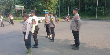 Dalam Rangka Hari Buruh, Polsek Bungursari Polres Purwakarta Lakukan Pengamanan di Sejumlah Titik