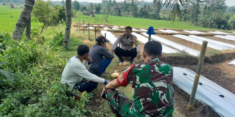 TNI-Polri Solid, Bhabinkamtibmas dan Babinsa Desa Cipancur Sambangi Warga