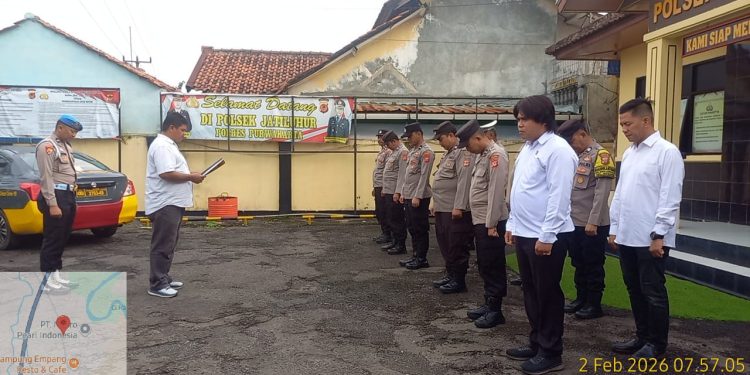 Panit Reskrim Polsek Jatiluhur Polres Purwakarta Pimpin Apel Pagi