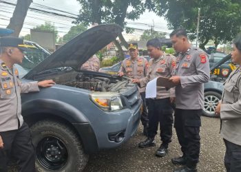 Baglog Polres Purwakarta Lakukan Pemeriksaan dan Mapping Kendaraan Dinas Terkait Harwat 2026