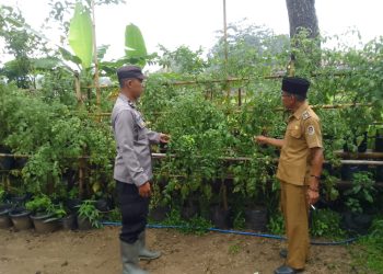 Kanit Binmas Polsek Pasawahan Sambangi Staf Desa untuk Dukungan Ketahanan Pangan