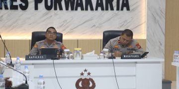 Kapolres Purwakarta Didampingi Wakapolres dan PJU Ikuti Arahan Kapolda Jabar Secara Daring