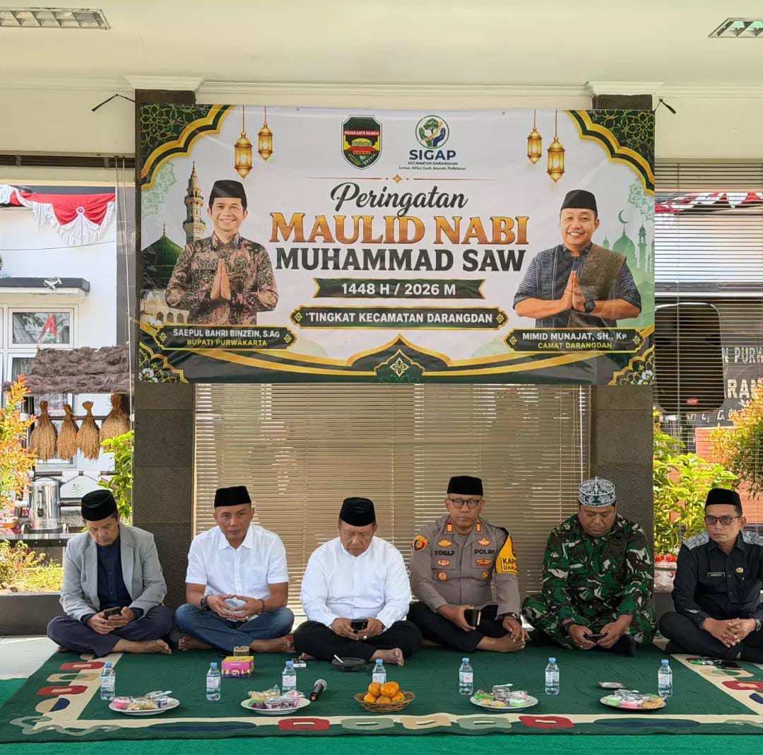 Kapolsek Darangdan Hadiri Peringatan Maulid Nabi Muhammad SAW 1448 H dan Apresiasi HUT RI Ke-81
