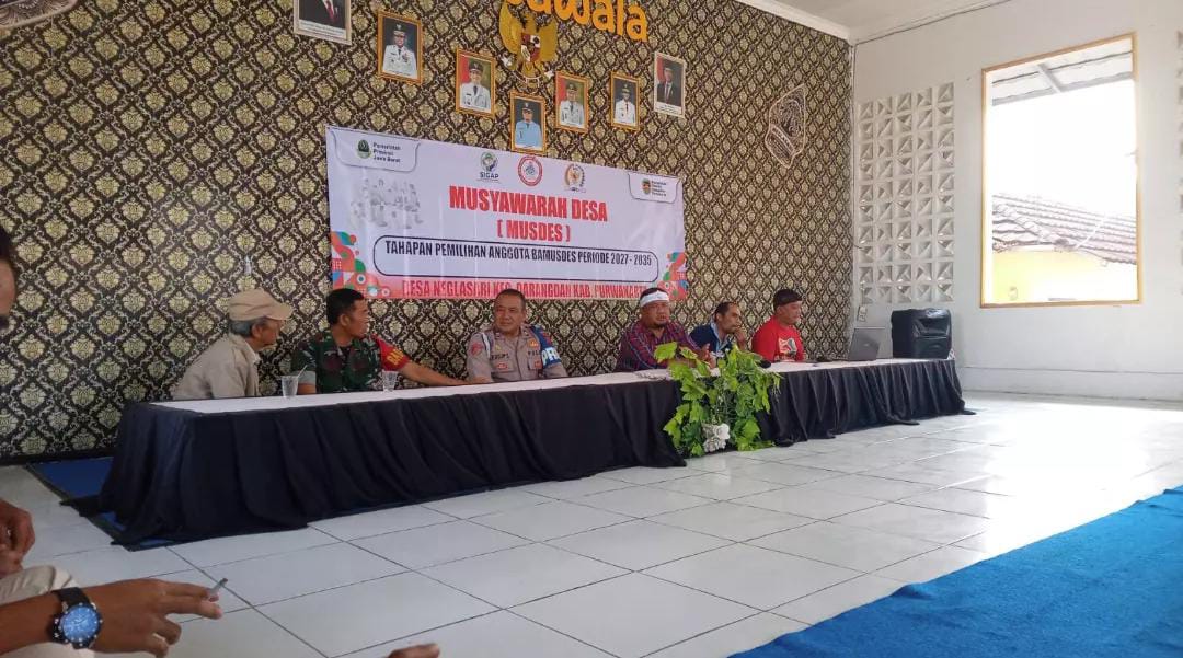 Bhabinkamtibmas dan Babinsa Desa Neglasari Hadiri Musdes Tahapan Pemilihan Anggota Bamusdes Periode 2026–2027